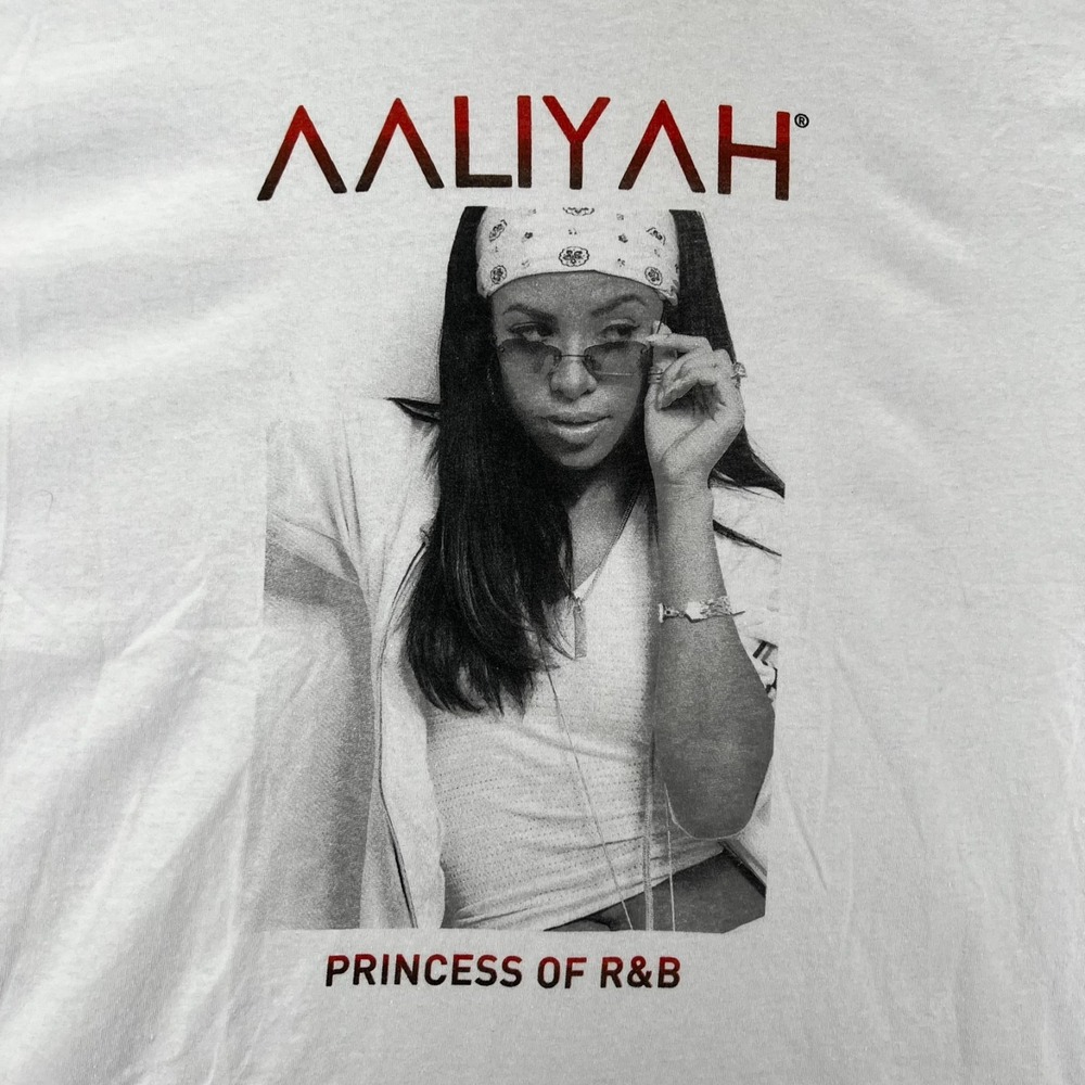 AALIYAH Princess Of R&b T-Shirt Adult XL Rap‎ Music White Licensed